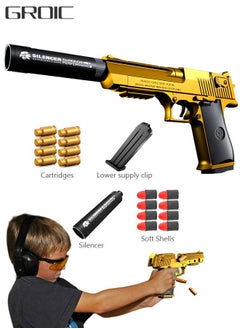 GROIC Toy Gun Soft Bullets,EVA Safety Soft Bullet Gun,Shooting Games Education Toy Model,Pistol Toy Foam Shock Wave Soft Bullet Game Gun,Shell Jump Design Toy Gun  - Image 1