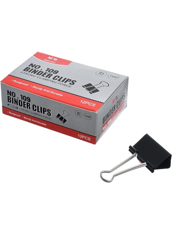 M&G Bulldog Clips, 41mm 12-Pack for Robust Binding of Large Document Stacks - Image 3