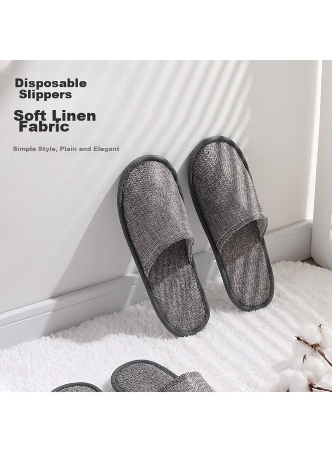 Forty thousand kilometers 40,000 Km Disposable Slippers Summer Thin Hotel Home Guest Non-slip Thick Slippers Sw7396 Gray 10 Pairs  - Image 2