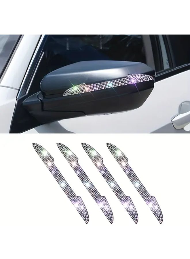 Red Car Door Handle Stickers Rhinestone Glitter Protective Decals Easy Apply Remove - Image 2
