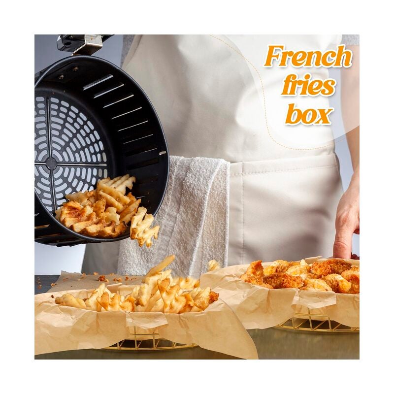 8 Pcs Wire Bread Basket Oval Metal Dinner Roll Baskets for Serving  with Deli Wrappers Paper for Kitchen Table Fast Food - Image 5