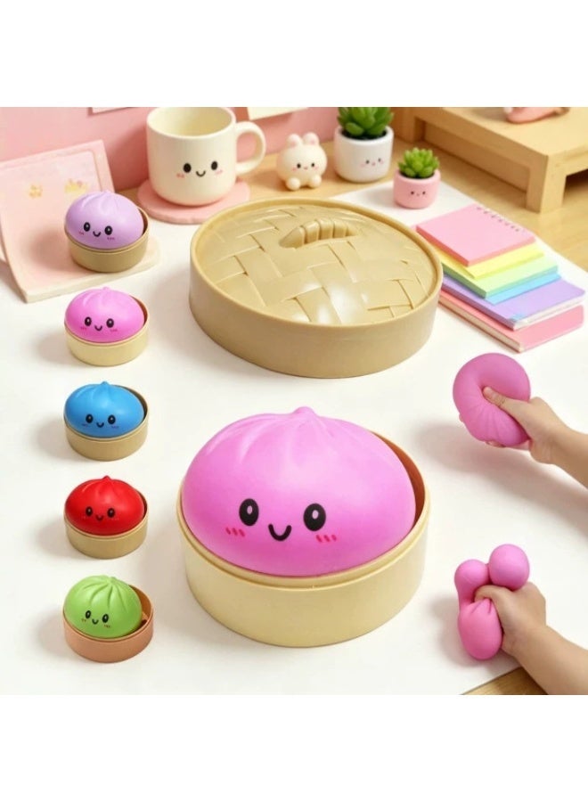 TOP ONE Dumpling Squishy Dumpling Stress Ball Steamed Stuffed Bun Stress Relief Squeezing Bun Toys For Halloween Project Tricking People Kid Playing - Image 5