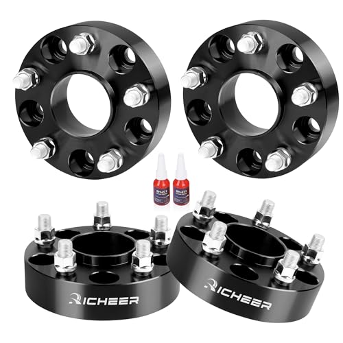 Richeer فواصل العجلات Richeer 1.5 بوصة 5x5 لسيارات Wrangler JL من 2018-2024، Grand Cherokee WK2 WL من 2011-2024، Gladiator JT من 2019-2024، Durango من 2011-2023، فاصل عجلات مطروق 5x127 مم مع مسامير 14x1.5 وفتحة 71.5 مم - Image 1
