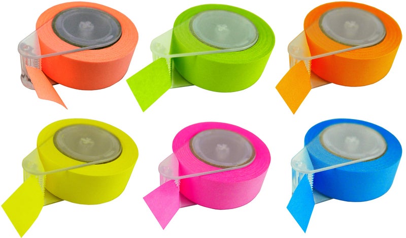 4A Roll Sticky Notes with Dispenser,Full Adhesive,Width x Length 0.6 x 393 Inches,6 Different Neon Colors,Self-Stick Notes,6 Roll/Pack,4A PSS 32x6 - Image 2