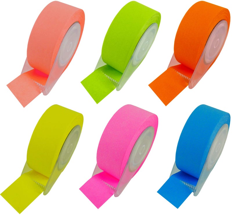 4A Roll Sticky Notes with Dispenser,Full Adhesive,Width x Length 0.6 x 393 Inches,6 Different Neon Colors,Self-Stick Notes,6 Roll/Pack,4A PSS 32x6 - Image 3