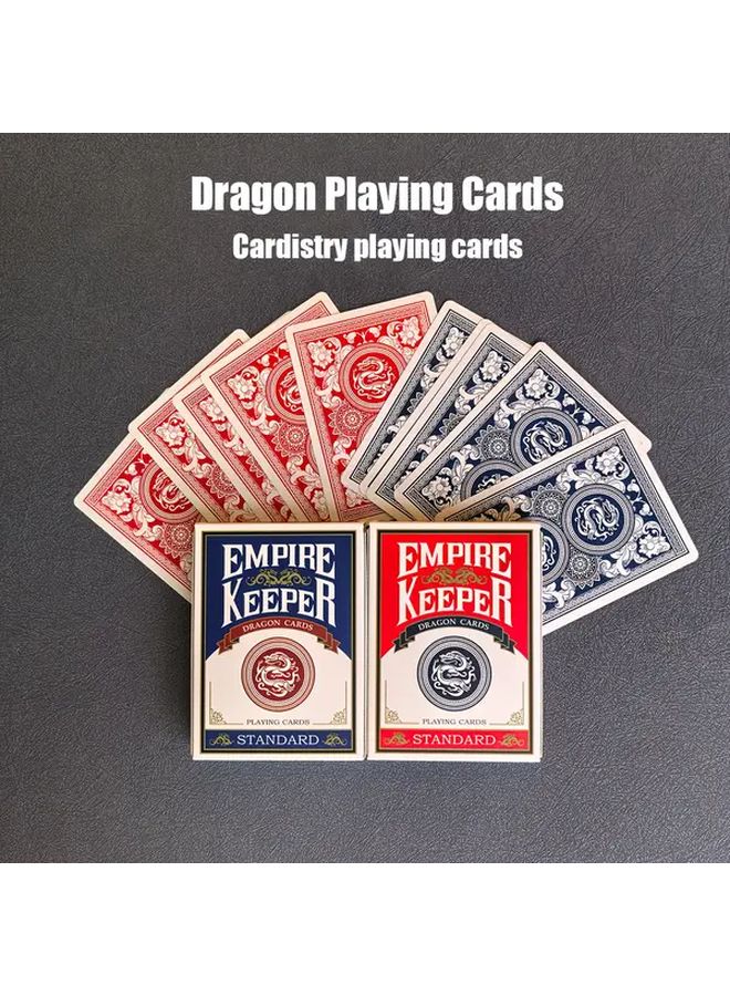 Premium Quality Dragon Playing Cards Set 2pcs Red And Blue For Practice Collection Gift - Image 2