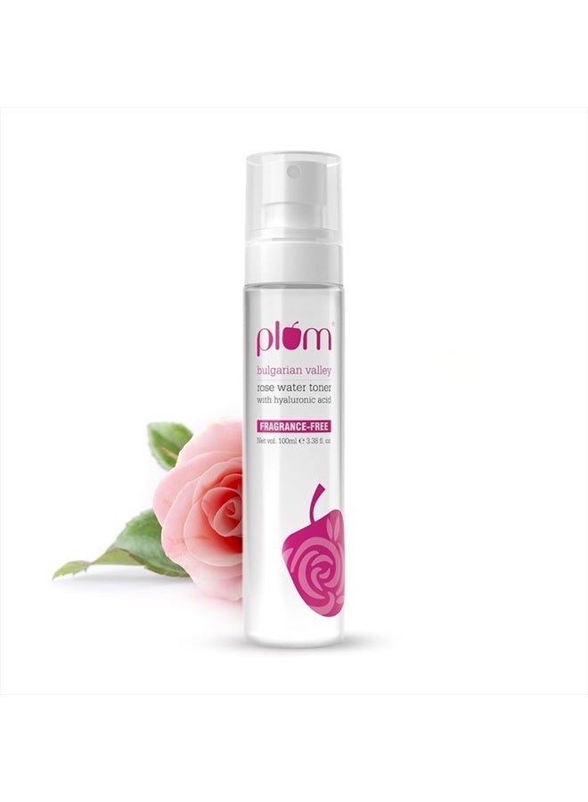 Plum Bulgarian Valley Rose Water Toner with Hyaluronic Acid & Rose Extracts Soothing for All Skin Types 100Ml - Image 1
