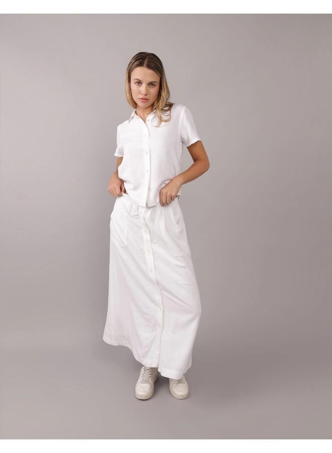 American Eagle High Waist Front Button Skirt - Image 1