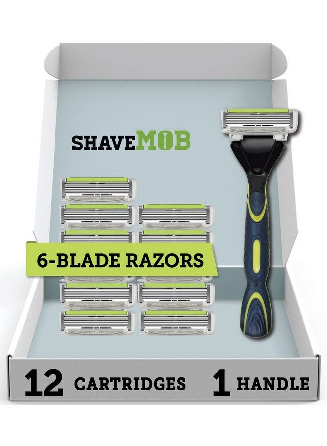 Shavemob Havemob 6Blade Men'S Razor Kit (Flex Head Handle + 12 Refills) The Caveman Shaving Kit - Image 1
