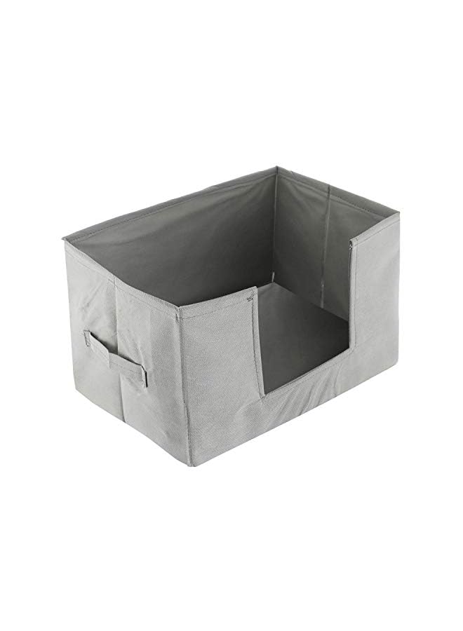 Kuber Industries Industries Non-Woven Fabric 6 Pieces Foldable Cloth Storage Boxes Organizer For Wardrobe With Handle (Grey)- Kubmart02459 - Image 3