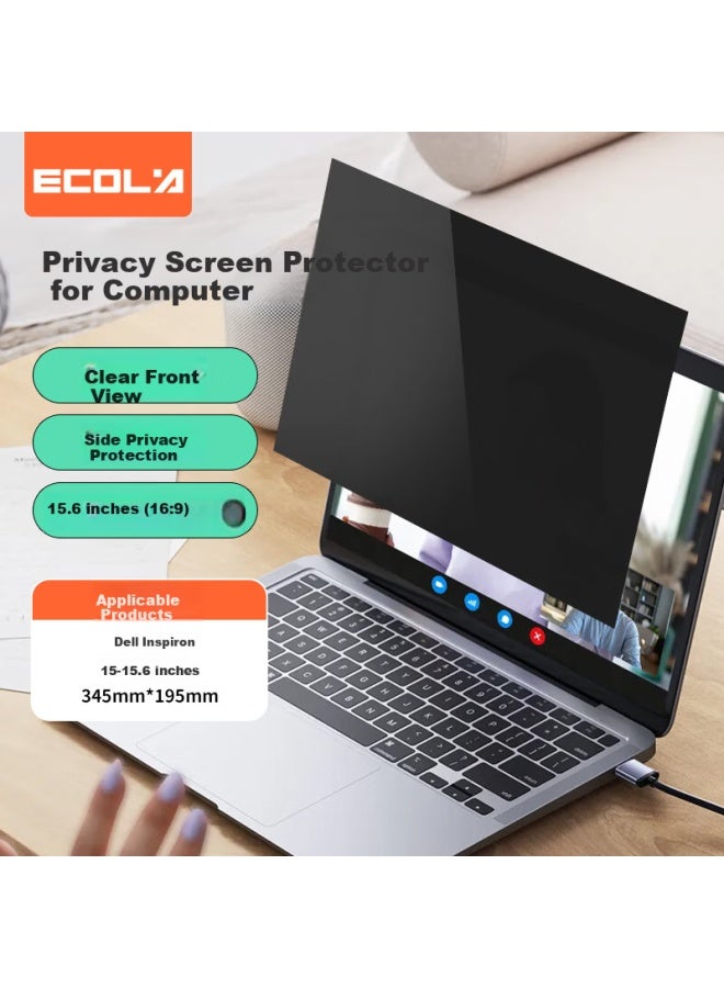 ECOLA Ekeray Computer Privacy Screen Protector Desktop Monitor Privacy Filter Black 15.6 Inch 16:9 Screen (345mm X 195mm) Pf156-ed01 - Image 1