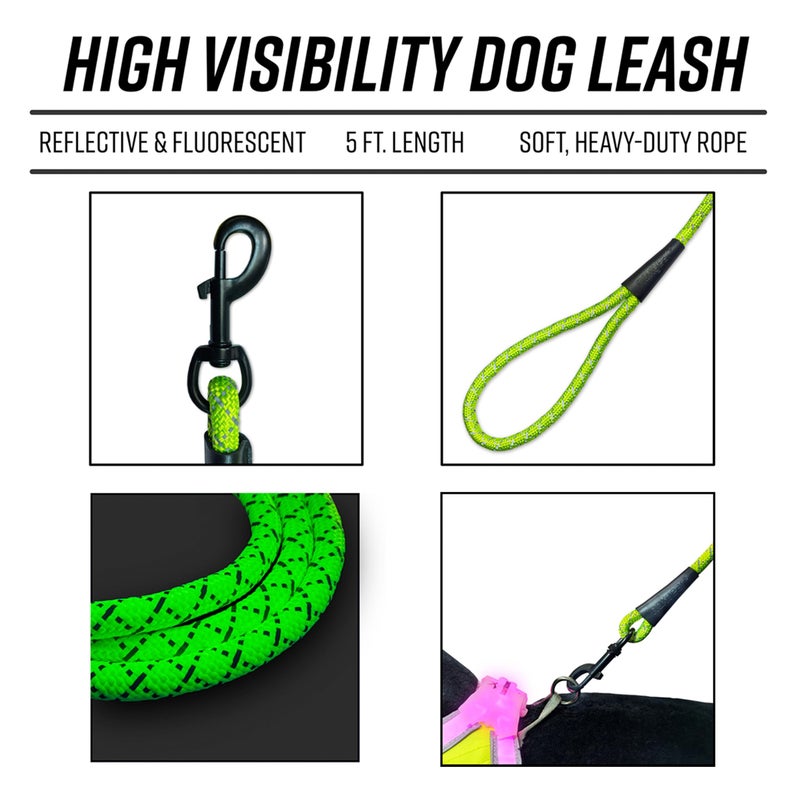 Noxgear LightHound (Large) + High-Visibility Dog Leash â€“ Illuminated and Reflective Harness for Dogs Including Multicolored LED Fiber Optics (USB Rechargeable, Adjustable, Lightweight, Rainproof) - Image 3