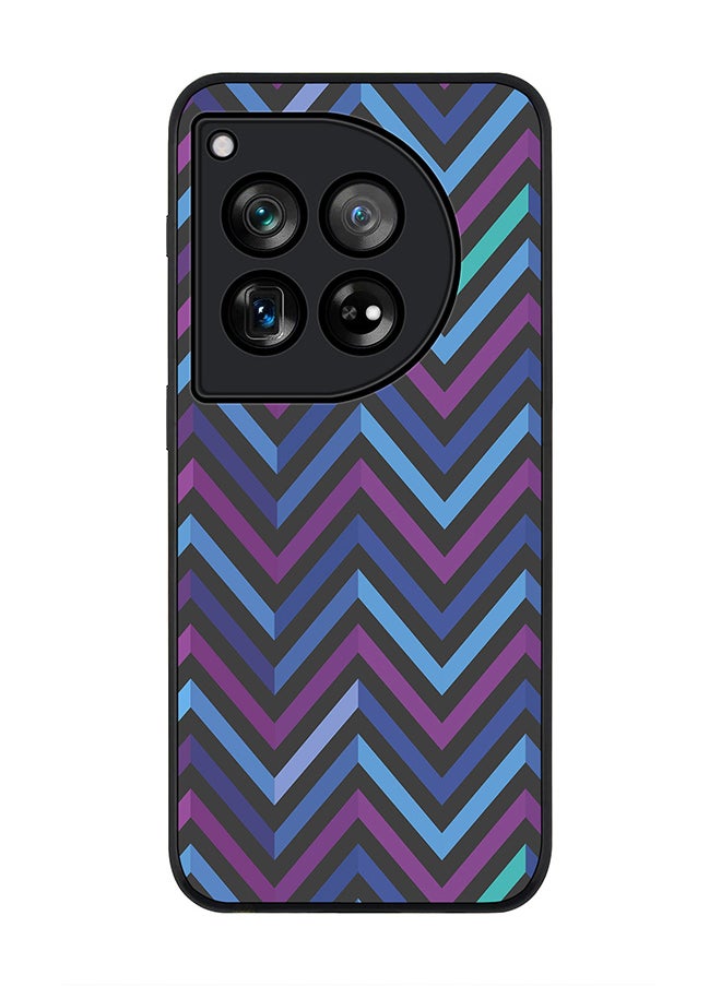 Stylizedd Rugged Black edge case for OnePlus 12R / OnePlus Ace 3 5G, Slim fit Soft Case Flexible Rubber Edges Anti Drop TPU Gel Thin Cover -  Deep Chevron  - Image 1