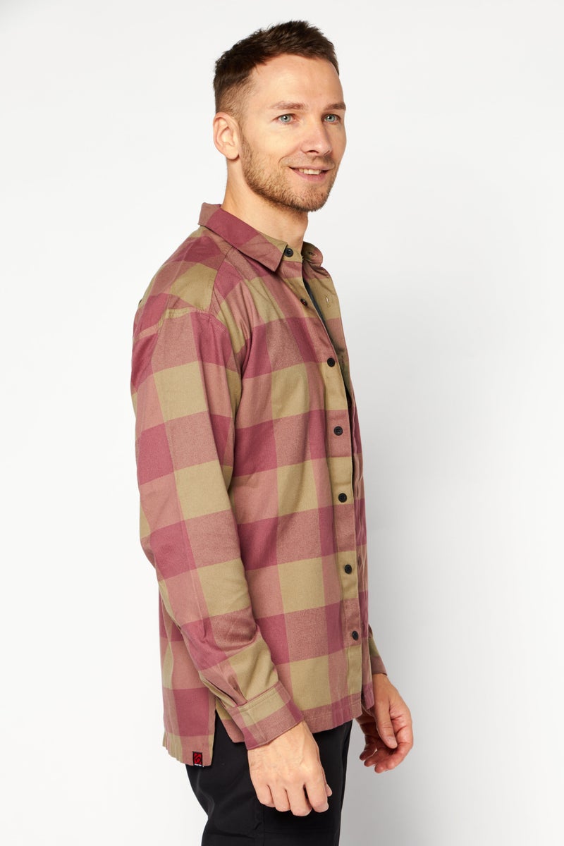 Adidas Men Sportswear Fit Outdoor Flannel Shirt, Olive Combo - Image 2