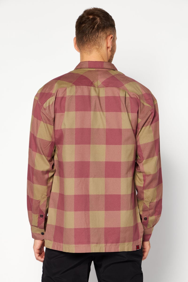 Adidas Men Sportswear Fit Outdoor Flannel Shirt, Olive Combo - Image 4
