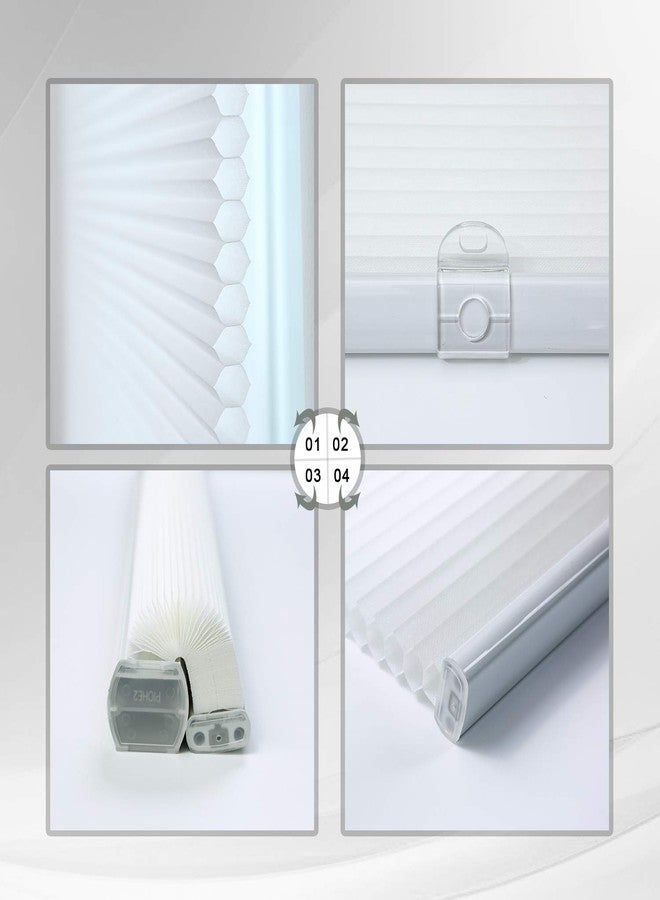 SUNFREE Cellular Shades Cordless Light Filtering Blinds Honeycomb Window Shades for Bedroom, Blinds for Window and Door, Home and Office, White, 34" W x 64" H SUNFREE - Image 3