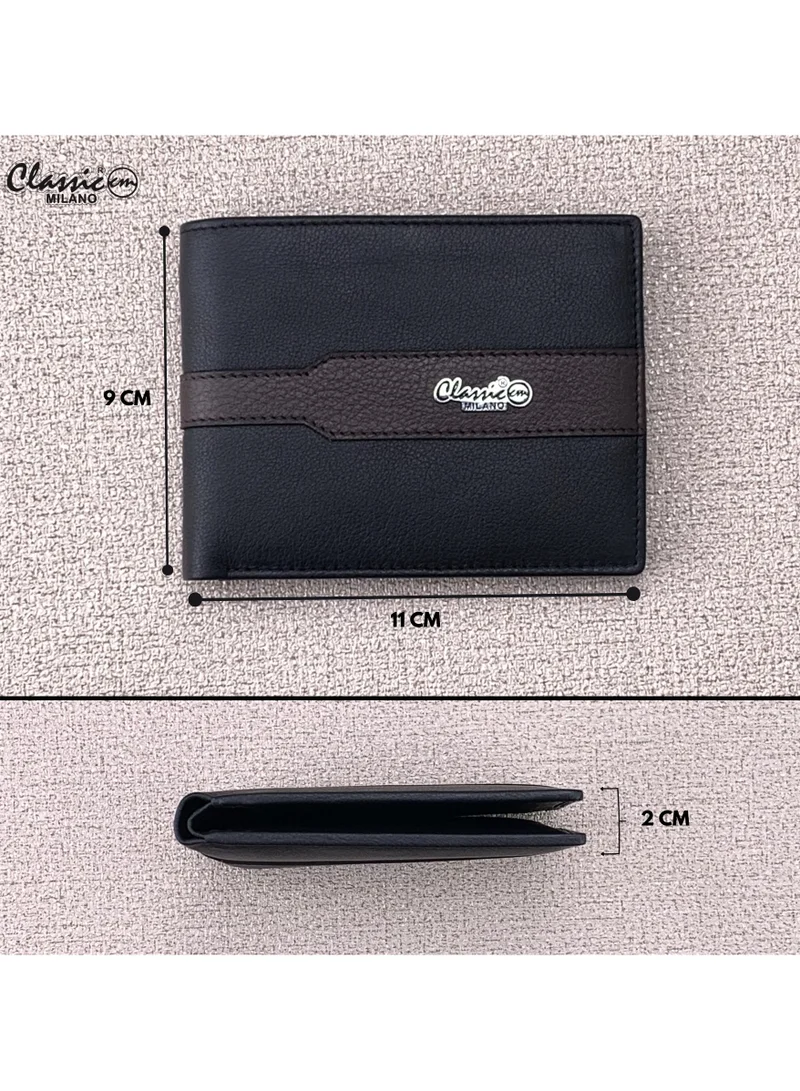 Classic Milano Black Brown (CNH-10) Classic Milano Genuine Leather Wallet for Men – Slim Bifold Men’s Wallet with RFID Blocking, Multiple Card Slots – Stylish Mens Purse Wallets Gift for Husband, Father for Men | Best Price UAE