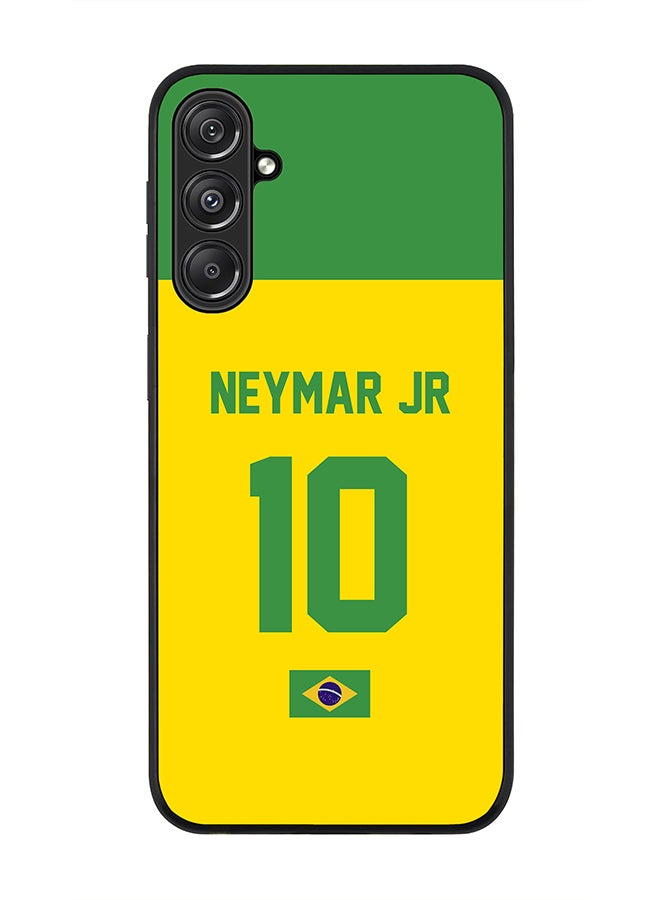 Stylizedd Rugged Black Edge case for Samsung Galaxy M34 5G, Custom Slim fit Thin Phone Case Cover - Football Team - Brazil, Player Name - Neymar Jr - Image 1