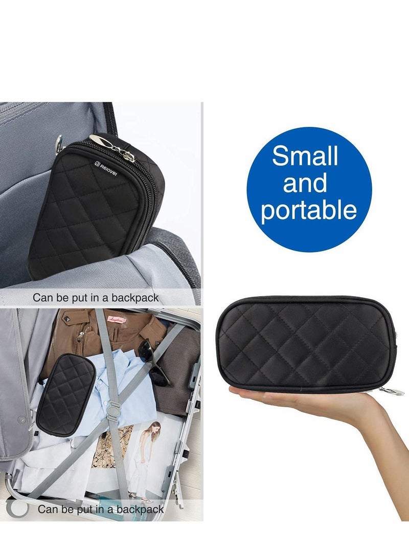 NIBEMINENT Makeup Bag Small Travel Cosmetic for Women Girls Pouch Brush Bags Kit Organizer Gifts Purse Toiletry Bag, Black - Image 5