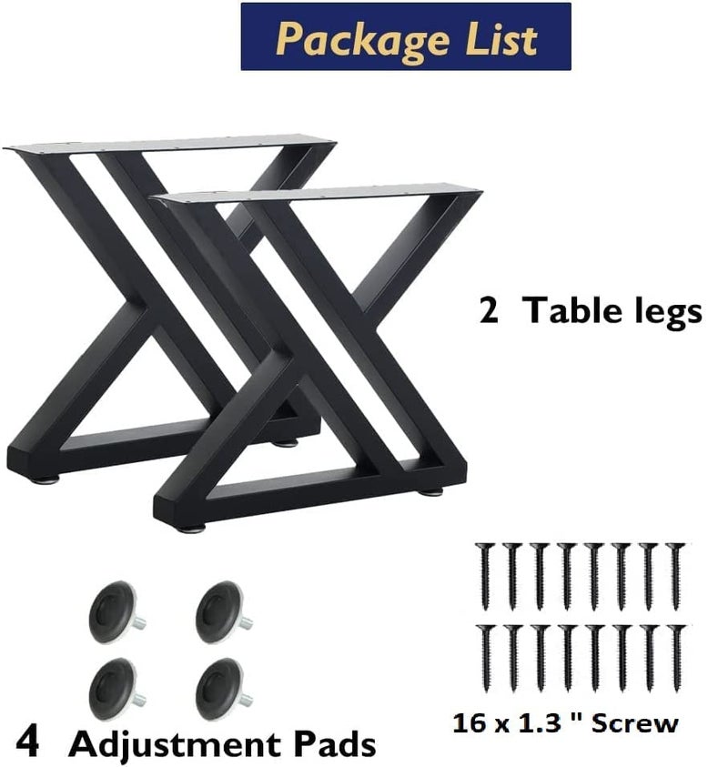 Dcloud Metal Table Legs Heavy Duty Desk Legs Furniture Legs for Dining Table Cast Iron Legs Computer Desk Legs Office Desk Legs Mini Z Shape - Image 5