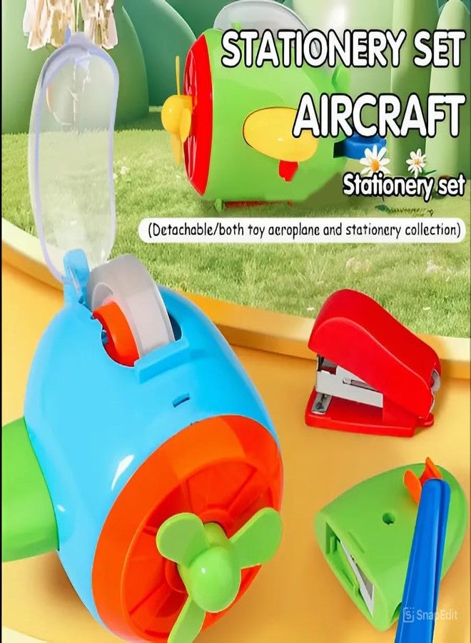 Technochitra Educational Aircraft Stationery Set - 7-in-1 School Stationery Gift for Kids - Image 2