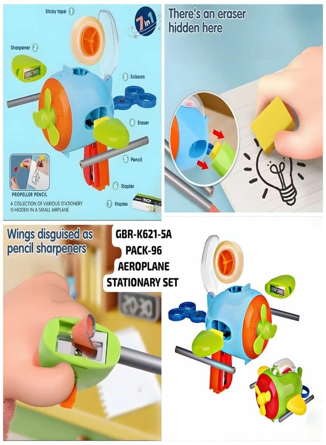 Technochitra Educational Aircraft Stationery Set - 7-in-1 School Stationery Gift for Kids - Image 4