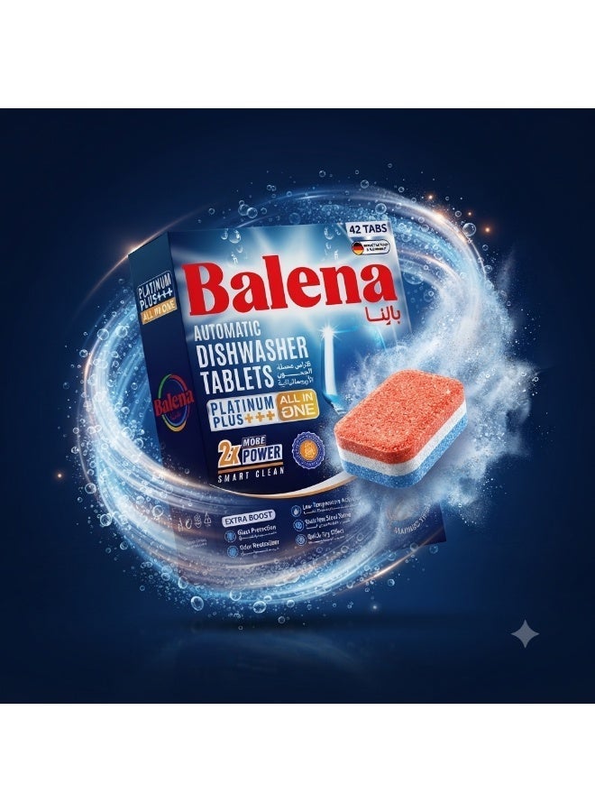 BALENA Platinum Plus Automatic Dishwasher Tablets - All-In-One Powerful Cleaning, Brilliant Shine & Grease Removal - German Quality - 23 Tablets - Image 5