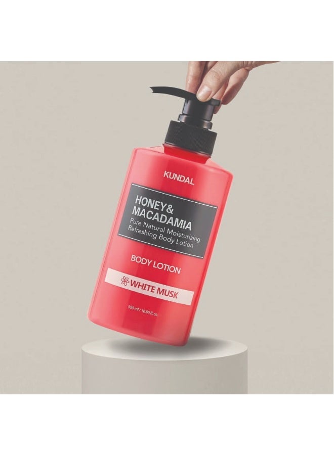 KUNDAL Honey & Macadamia Body Lotion - White Musk 500ml - Image 2