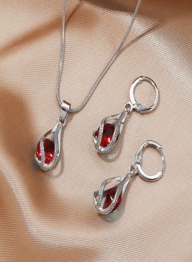 IFKM Silver Jewelry Sets for Women Rhinestone Crystal CZ Bridal Bridesmaid Accessories Necklace Earrings set for Wedding Prom Anniversary Birthday Gifts, Alloy Steel, Cubic Zirconia - Image 5