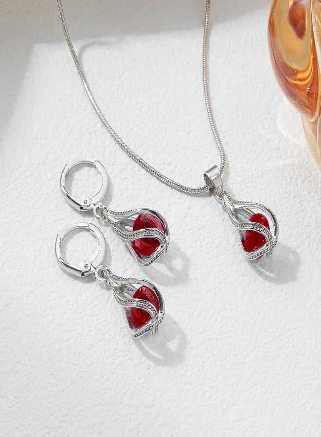IFKM Silver Jewelry Sets for Women Rhinestone Crystal CZ Bridal Bridesmaid Accessories Necklace Earrings set for Wedding Prom Anniversary Birthday Gifts, Alloy Steel, Cubic Zirconia - Image 4