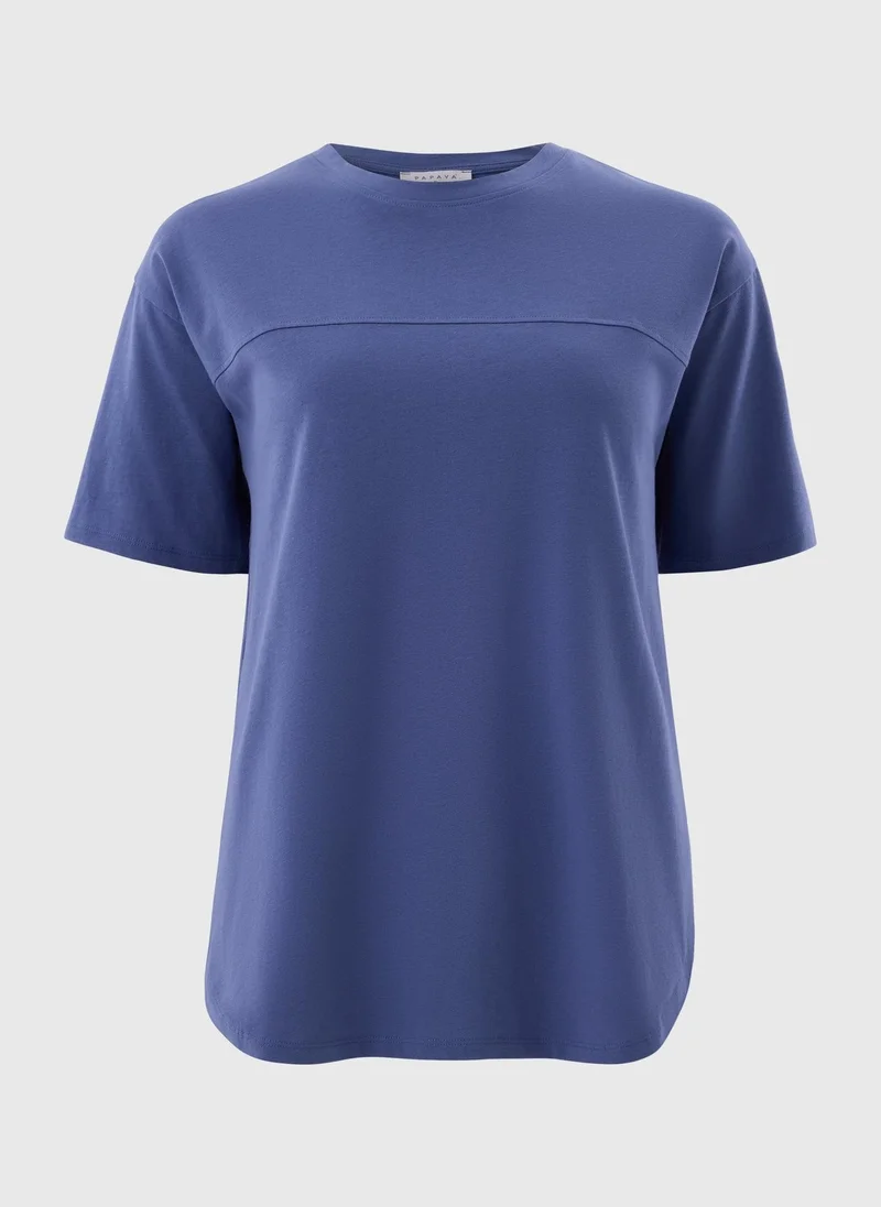 Matalan Dark Blue Longline T-shirt