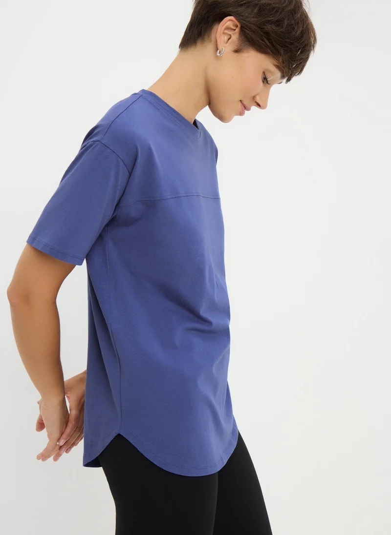 Matalan Dark Blue Longline T-shirt