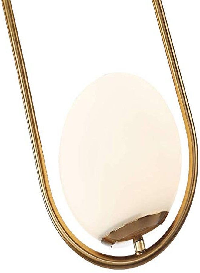 SINOMAN Gold Metal Capsule Design Hanging Pendant Light Decorative Lighting Fixture Ceiling Lamp with Doom Glass Shade, E27 Compatible Perfect for Living Room, Bedroom, and Home Decor (with Bulb) - Image 3