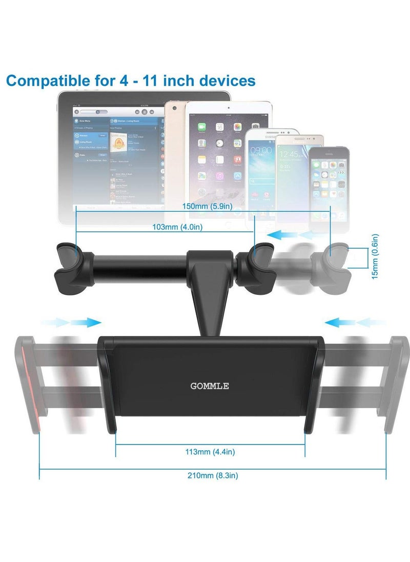 Car Headrest Mount For Tablet 360 Degree Adjustable Car Backseat Holder 11 Inch