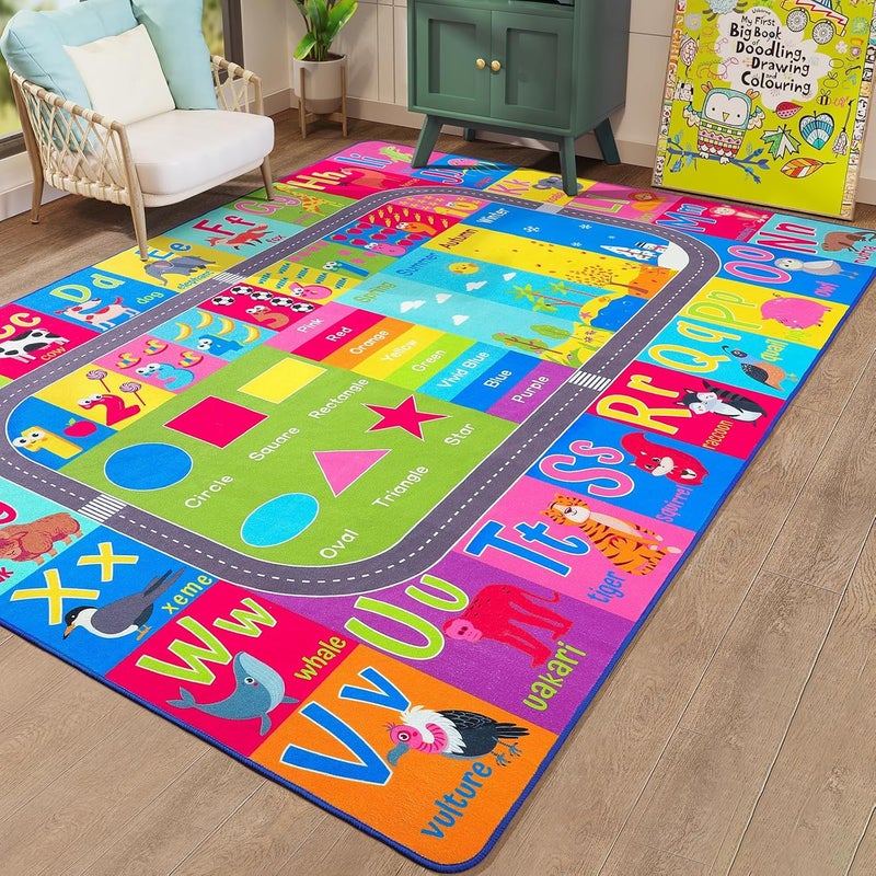 HOMORE Kids Rug, Children Educational Rugs for Bedroom Kids Collection ABC Rug for Learning Alphabet, Numbers, Colors, Season and Animal Words, Play Rugs for Classroom Playroom, 3x5 Feet - Image 5