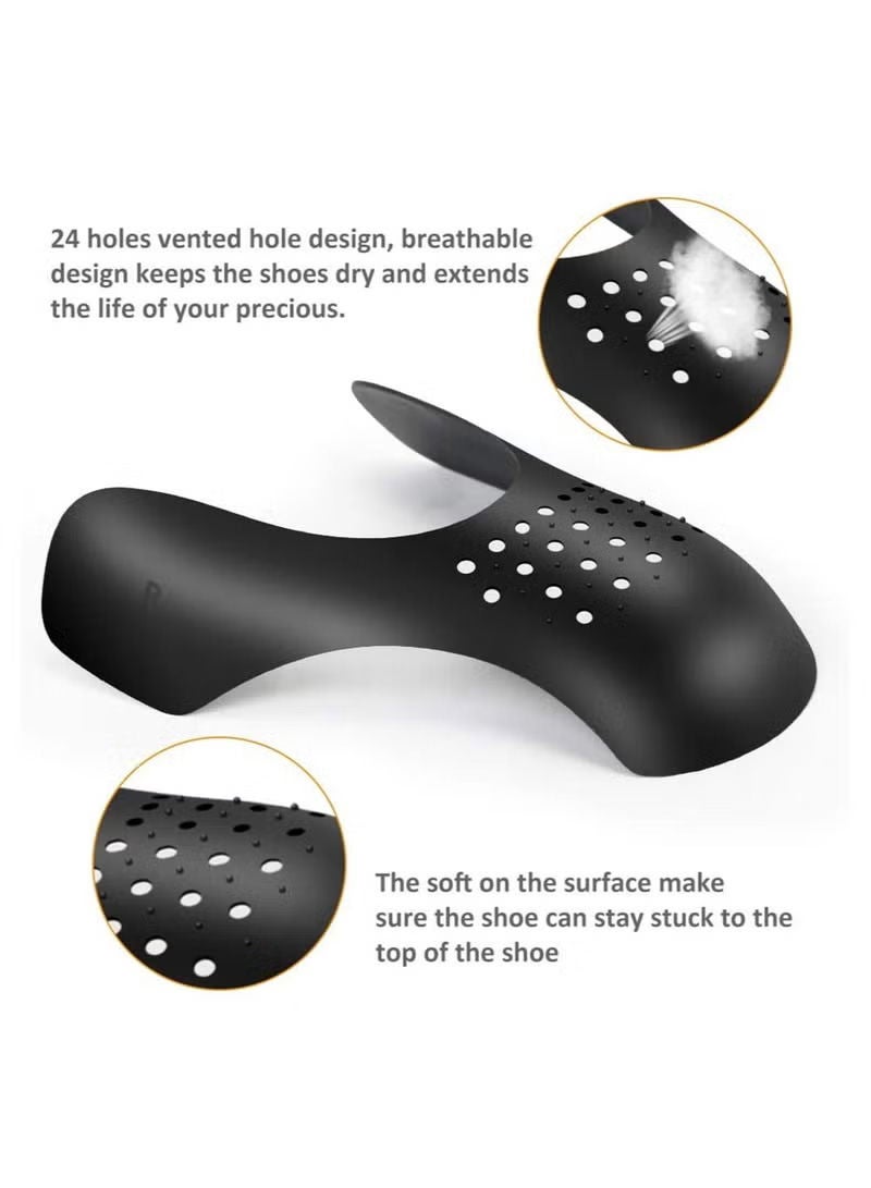 S-Color 3 Pairs Shoe Crease Protector, Shoes Anti Wrinkle Shields, Toe Box No Creases Reduce, Insert Stopper Gaurds Preventer Feilds Against for Running Casual Shoes Black - Image 3