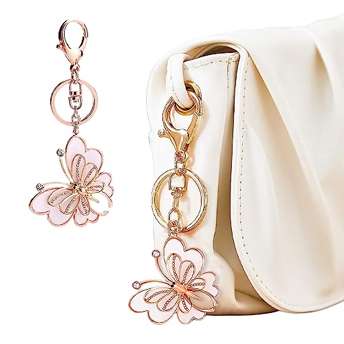 Fapiwen Butterfly Keychain, Cute Key Chain, 1 Set Butterfly Gift, Key Chain For Girls, Stylish Keychain For Bike, Car Key Chain, Bag Charms For Sisters & Friends - Image 1