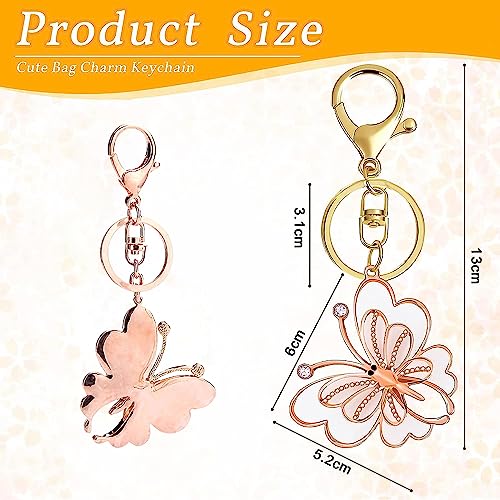 Fapiwen Butterfly Keychain, Cute Key Chain, 1 Set Butterfly Gift, Key Chain For Girls, Stylish Keychain For Bike, Car Key Chain, Bag Charms For Sisters & Friends - Image 2