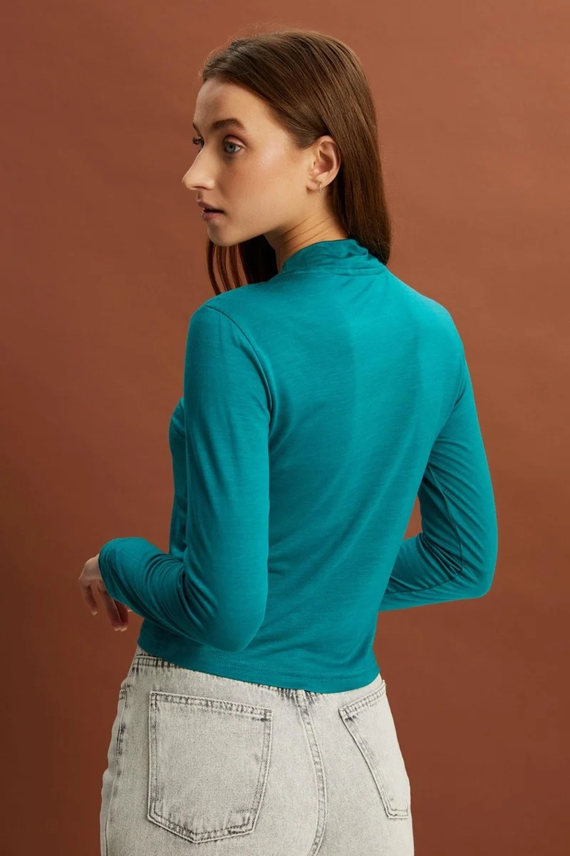 Alexander Gardi Long Sleeve High Collar Top (B22-378A)