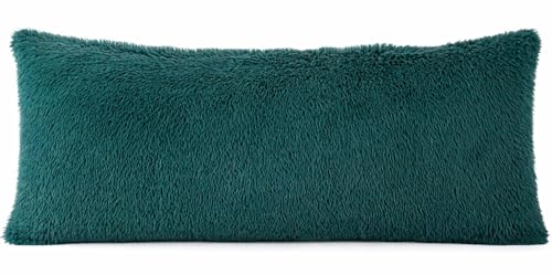 Reafort Luxury Faux Fur Body Pillow Cover 21" x 54", Long Hair PV Plush Body Pillow Case with Hidden Zipper Closure, Ultra Soft Fluffy Decorative Long Pillow Cover (Evergreen, Body) - Image 1