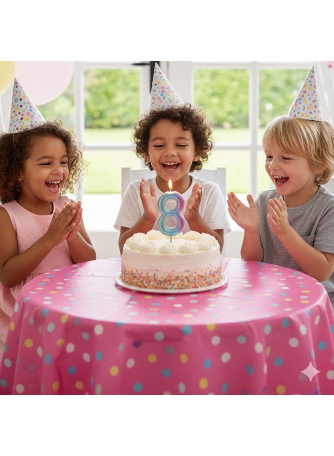 Ciao Multicolor Pastel Number Candle – Numeral 8, 6 cm Tall Birthday Candle for Cakes & Parties - Image 3