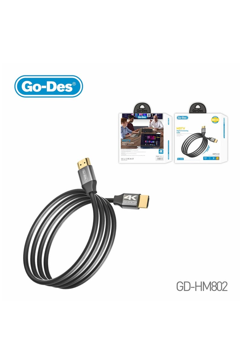 GO-DES 4K HDMI 2.0 Digital Cable 3D Ultra HD 3840*2160 Sync Audio Video Mirror Extended Display for TV Laptop Projector 3M - Image 1