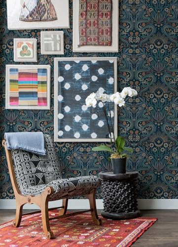 RoomMates Mystic Serpent Navy Peel and Stick Wallpaper RMWS1257 Pack of 1 - Image 3