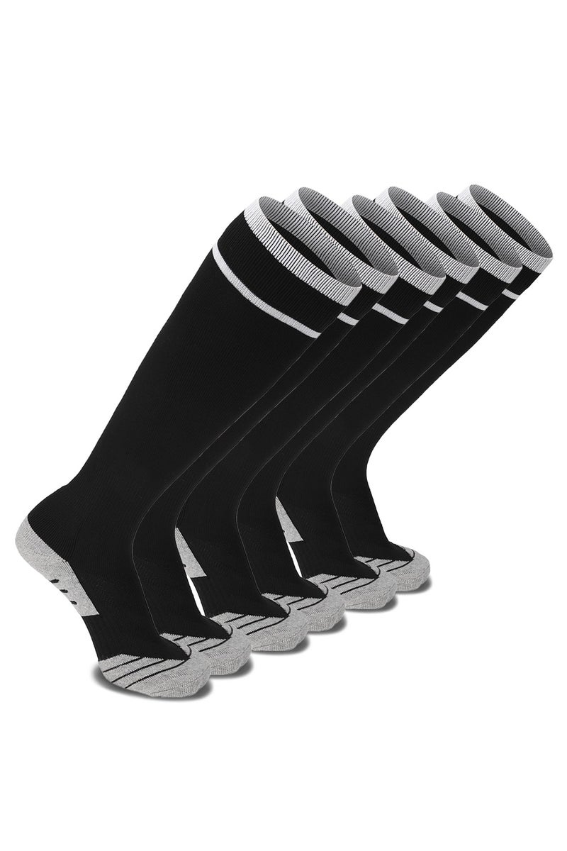 SKY WING Unisex Athletic Knee High Breathable Compression Solid Tube Soccer Football Sport Socks 1/2/3/4 Pairs for Youth Adult - Image 1