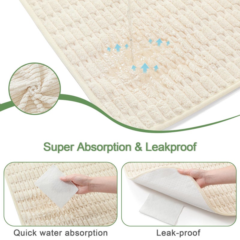 Sinotalent Washable Pee Pads for Dogs, Reusable Puppy Pads Dog Pads, Non-Slip Dog Pee Pads, Leak-Proof Pet Pee Pads Wee Wee Pads for Dogs. (Cream White, 18"x24"(Pack of 2)) - Image 3