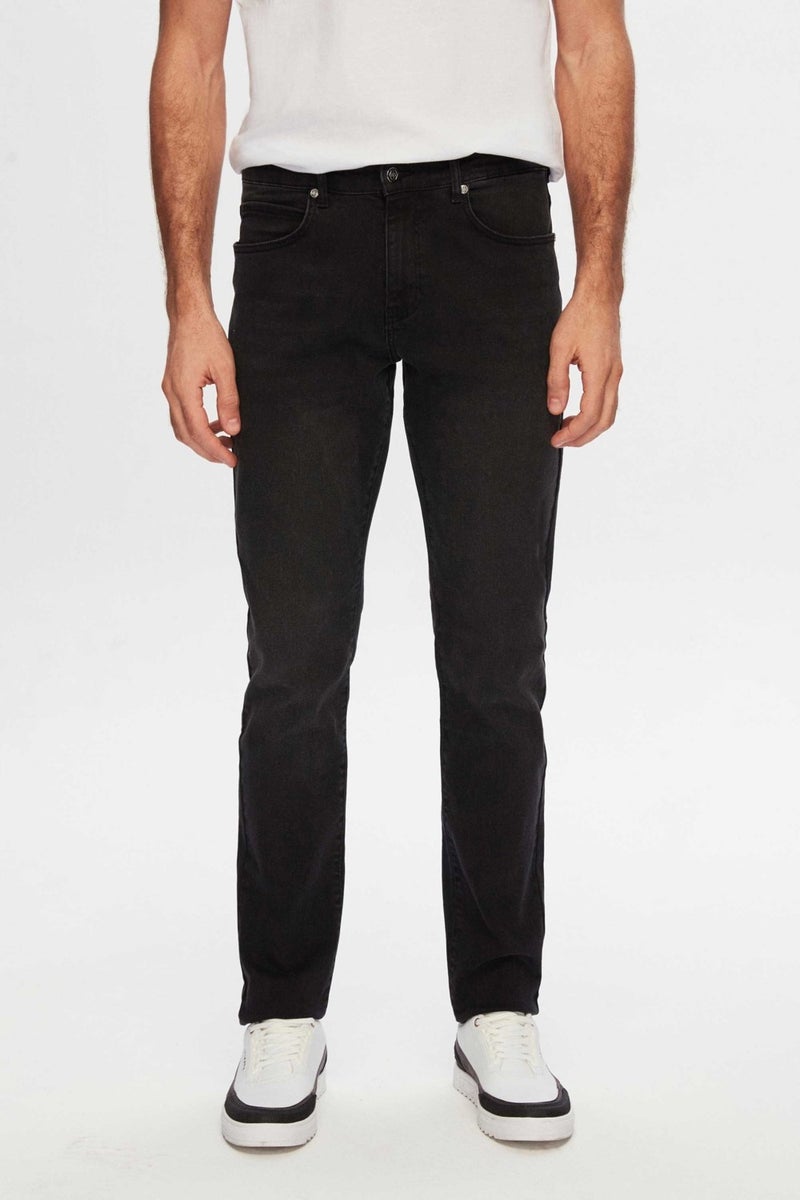 D'S DAMAT Slim Fit Anthracite Plain Jeans Five Pocket Lycra Washed Denim Trousers 6HCJ3ORT00102  - Image 1