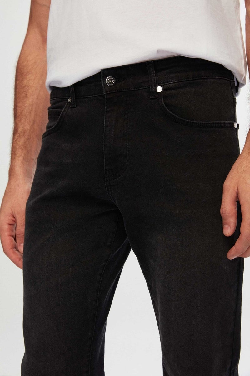 D'S DAMAT Slim Fit Anthracite Plain Jeans Five Pocket Lycra Washed Denim Trousers 6HCJ3ORT00102  - Image 2