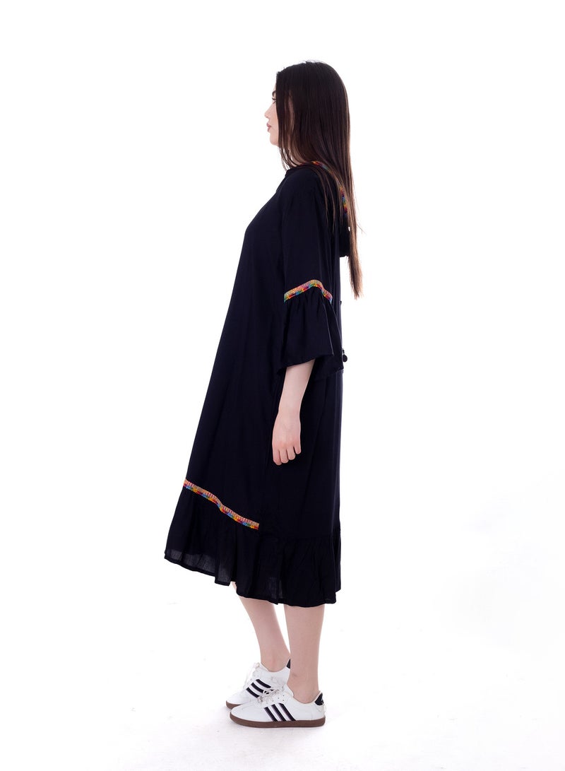 BEBO Women's short printed long sleeve dress, free size, suitable for weight from 60 to 85 kg approximately  - Image 2