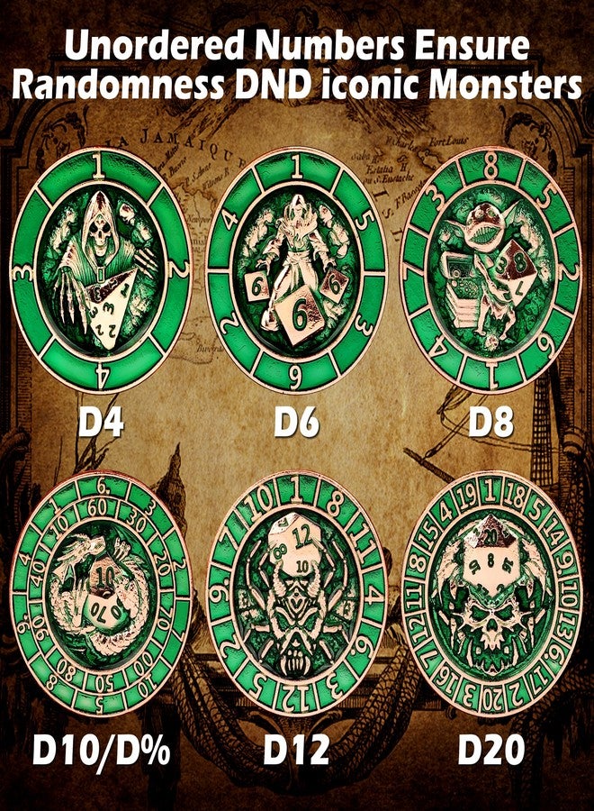 HTSHO DND Dice Spinner, 7 in 1 DND Spinner Dice for Dungeons and Dragons, D and D Dice for MTG RPG D&D (Green) - Image 4