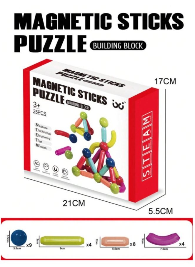25pcs Geometric Shape Magnetic Building Blocks Toy  - Image 2